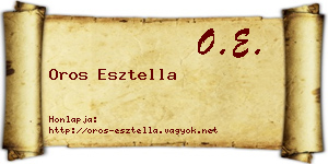 Oros Esztella névjegykártya